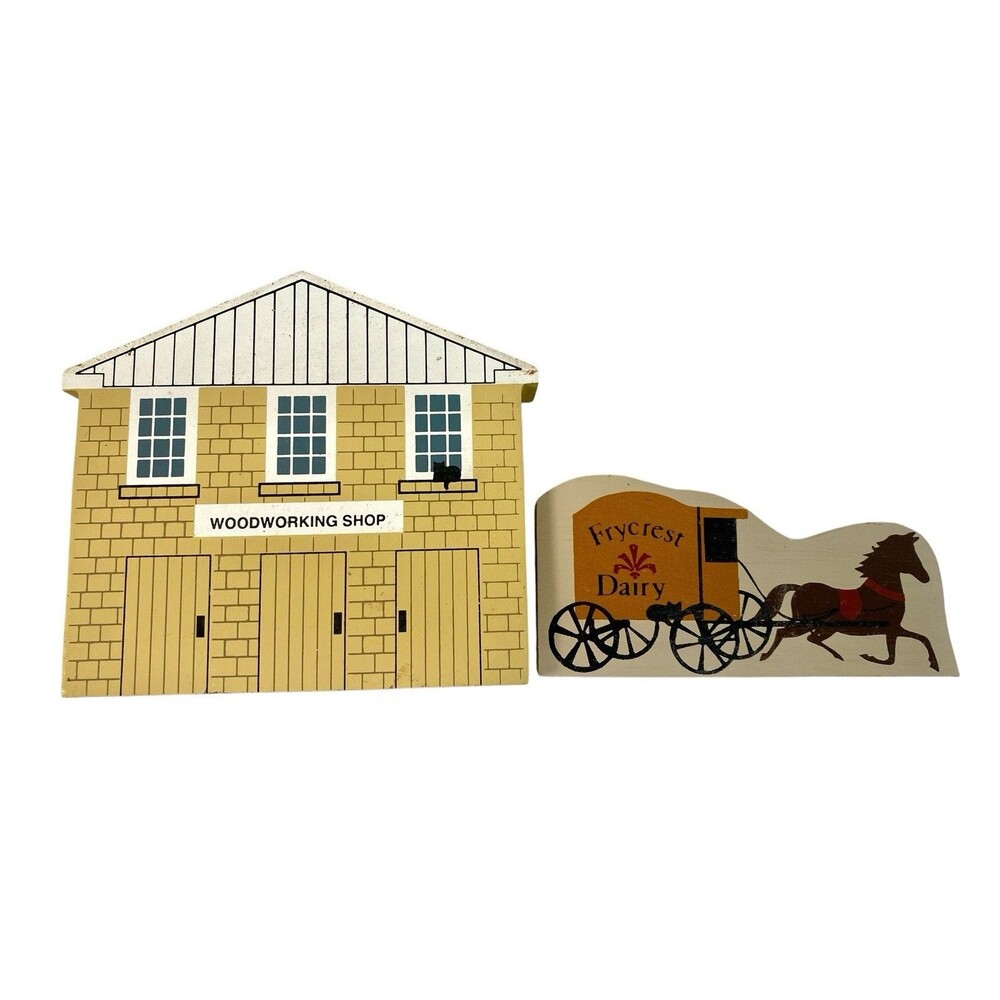Cats Meow Amish Woodworking Shop Charm, Ohio Horse and Buggy Frycrest Dairy 94